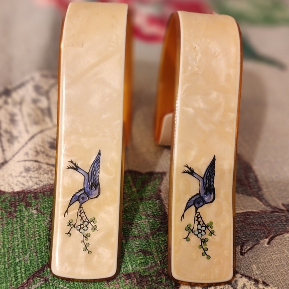 Antique Celluloid Napkin Rings - Picture 2 of 4
